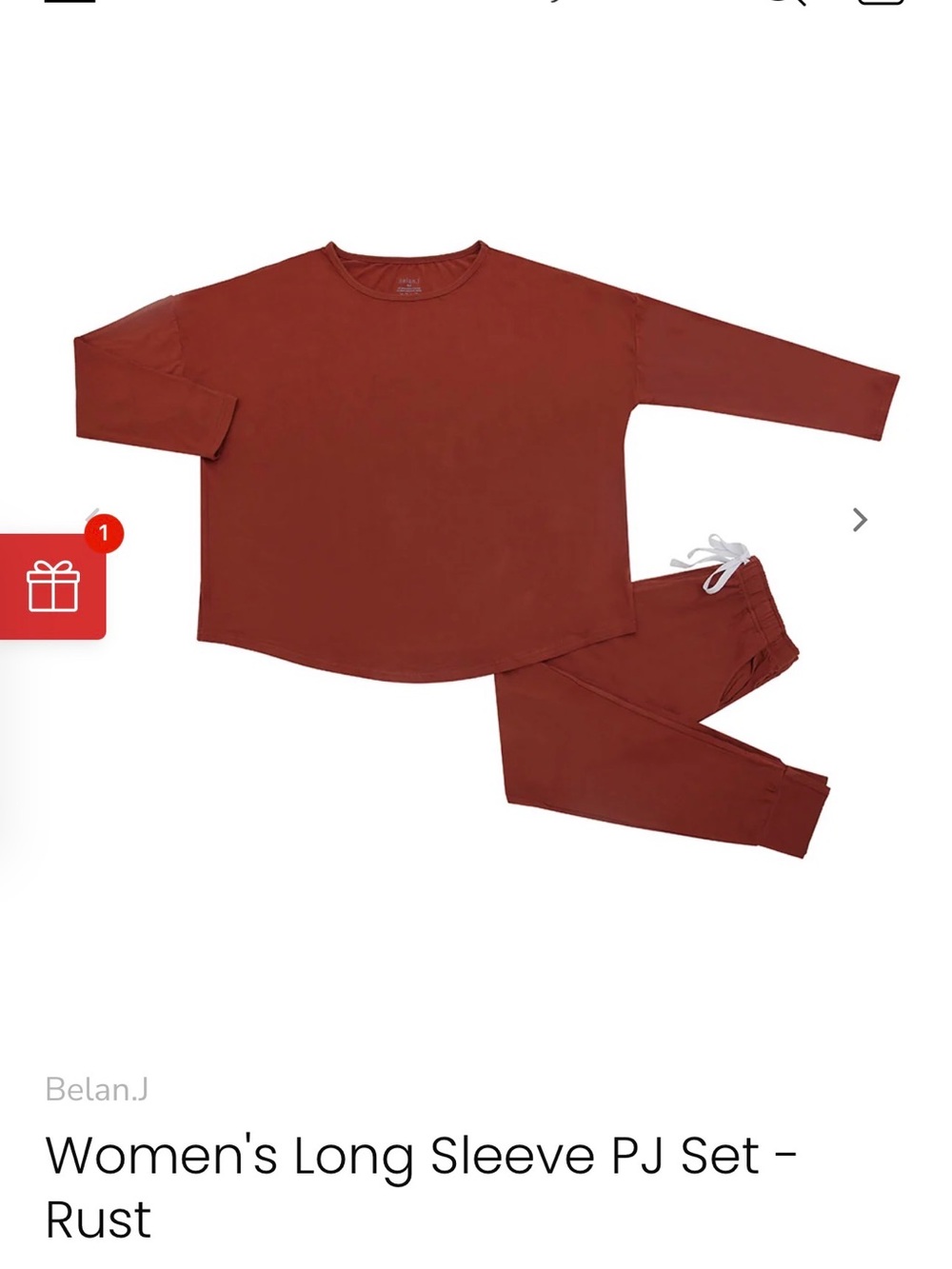 Belan.J Women's Long Sleeve PJ Set - Rust